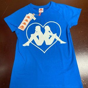 Kappa Womens Blue Short Sleeve Crew Neck Regular Fit Pullover T Shirt Size Large
